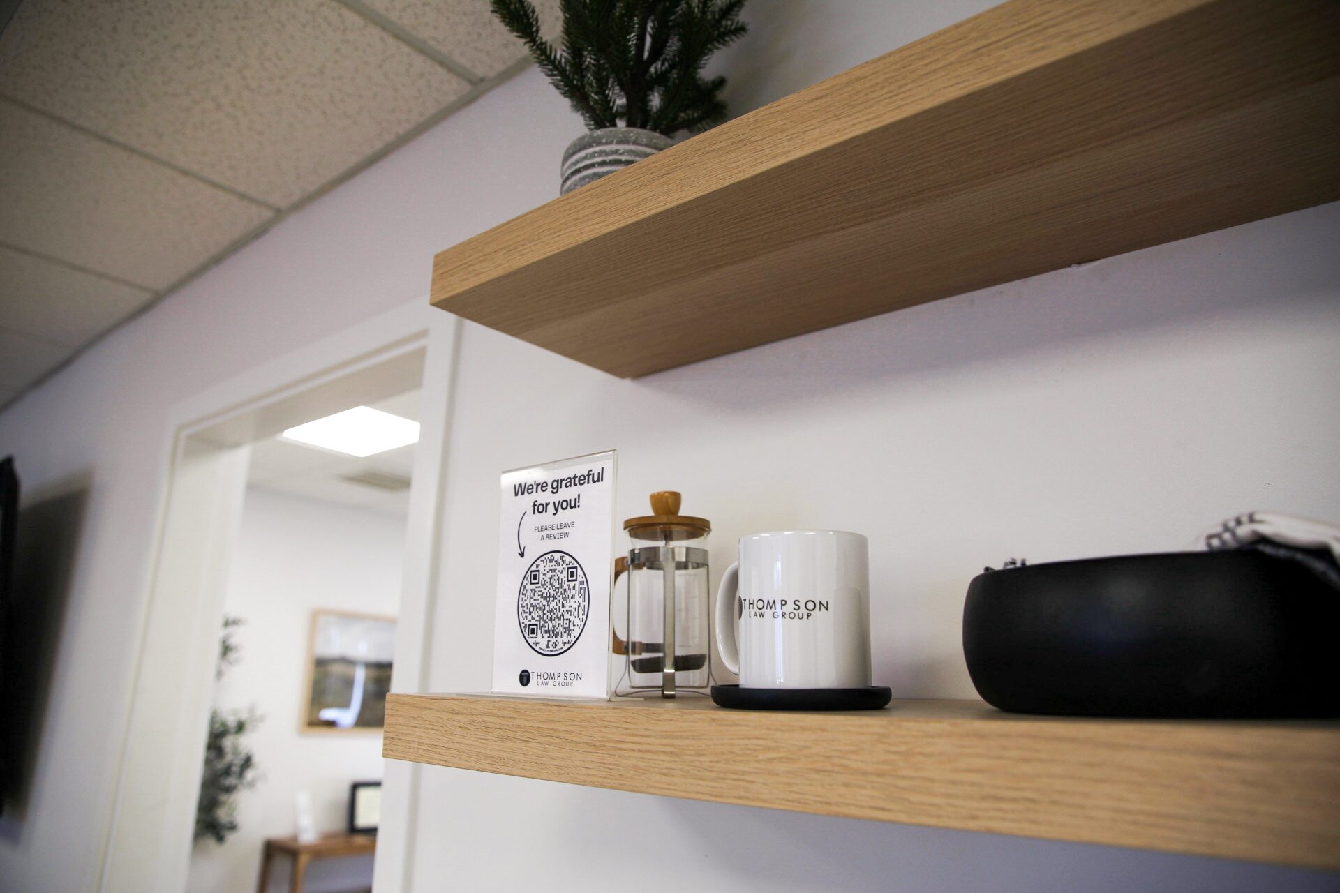 Coffee bar shelf detail